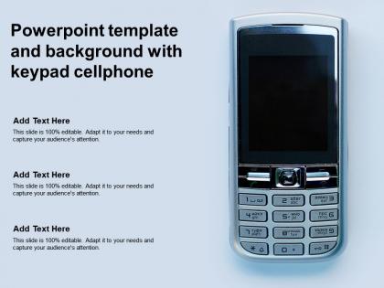 Powerpoint template and background with keypad cellphone