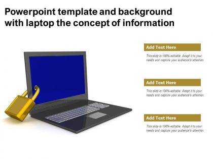 Powerpoint template and background with laptop the concept of information