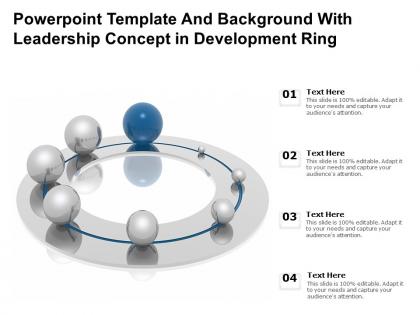 Powerpoint template and background with leadership concept in development ring
