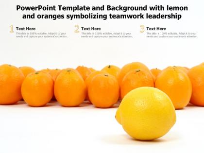 Powerpoint template and background with lemon and oranges symbolizing teamwork leadership