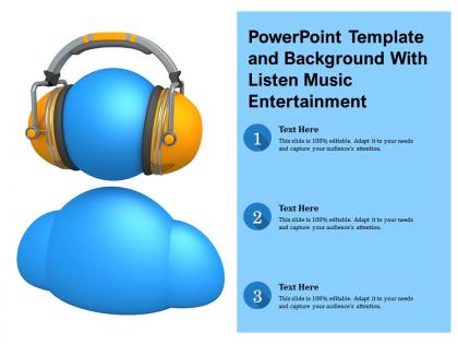 Powerpoint template and background with listen music entertainment
