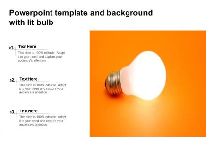 Powerpoint template and background with lit bulb