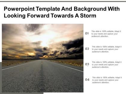Powerpoint template and background with looking forward towards a storm