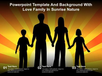 Powerpoint template and background with love family in sunrise nature