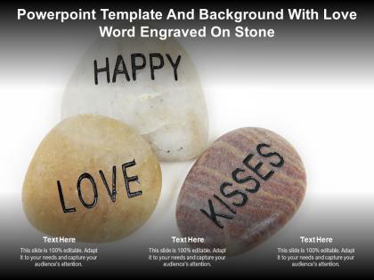 Powerpoint template and background with love word engraved on stone