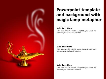 Powerpoint template and background with magic lamp metaphor