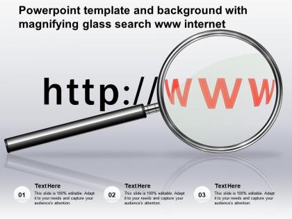 Powerpoint template and background with magnifying glass search www internet