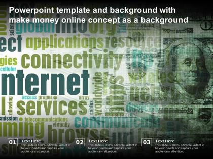Powerpoint template and background with make money online concept as a background