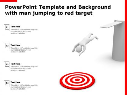 Powerpoint template and background with man jumping to red target
