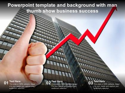 Powerpoint template and background with man thumb show business success