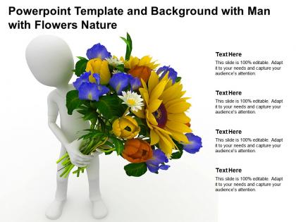 Powerpoint template and background with man with flowers nature