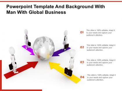 Powerpoint template and background with man with global business
