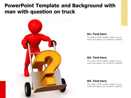 Powerpoint template and background with man with question on truck