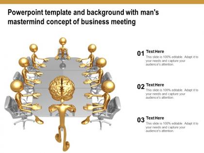 Powerpoint template and background with mans mastermind concept of business meeting