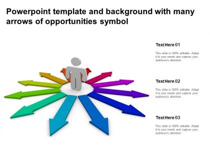Powerpoint template and background with many arrows of opportunities symbol