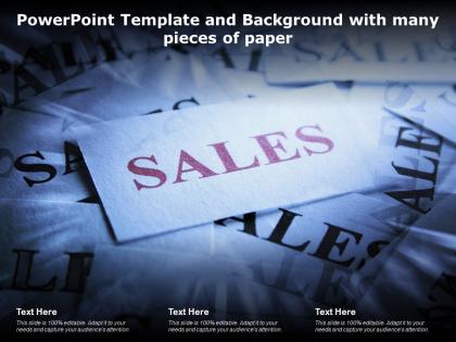 Powerpoint template and background with many pieces of paper