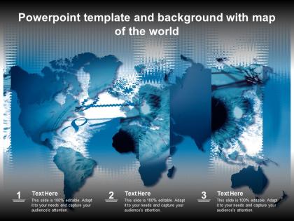 Powerpoint template and background with map of the world