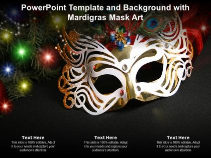 Powerpoint template and background with mardigras mask art