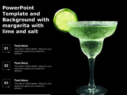 Powerpoint template and background with margarita with lime and salt