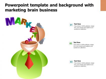Powerpoint template and background with marketing brain business