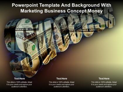 Powerpoint template and background with marketing business concept money