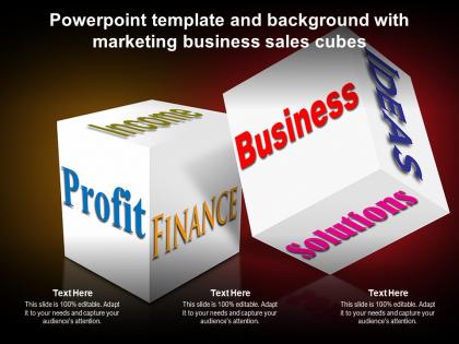 Powerpoint template and background with marketing business sales cube