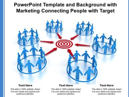 Powerpoint template and background with marketing connecting people with target