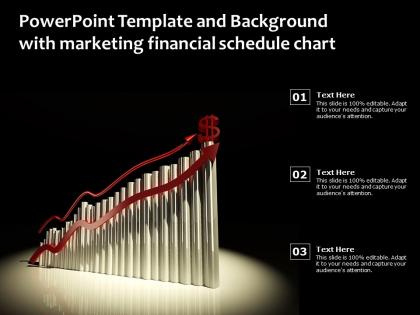 Powerpoint template and background with marketing financial schedule chart