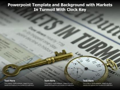 Powerpoint template and background with markets in turmoil with clock key