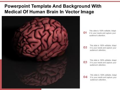 Powerpoint template and background with medical of human brain in vector image