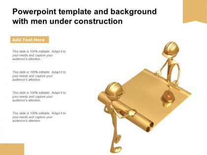 Powerpoint template and background with men under construction