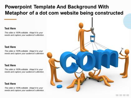 Powerpoint template and background with metaphor of a dot com website being constructed