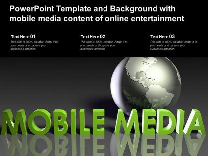 Powerpoint template and background with mobile media content of online entertainment