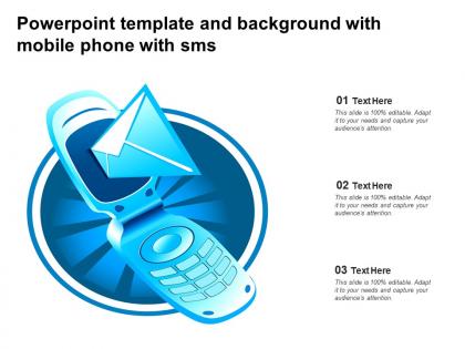 Powerpoint template and background with mobile phone with sms