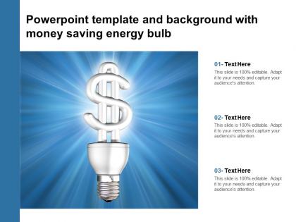 Powerpoint template and background with money saving energy bulb