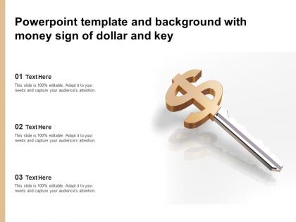 Powerpoint template and background with money sign of dollar and key