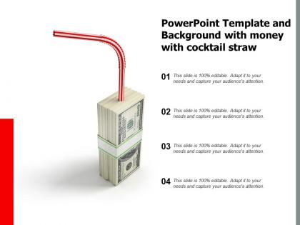 Powerpoint template and background with money with cocktail straw