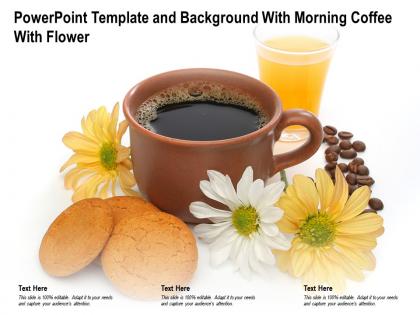 Powerpoint template and background with morning coffee with flower