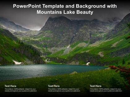 Powerpoint template and background with mountains lake beauty