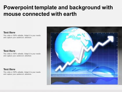 Powerpoint template and background with mouse connected with earth