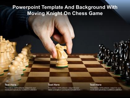 Powerpoint template and background with moving knight on chess game