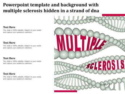 Powerpoint template and background with multiple sclerosis hidden in a strand of dna