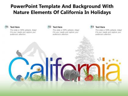 Powerpoint template and background with nature elements of california in holidays