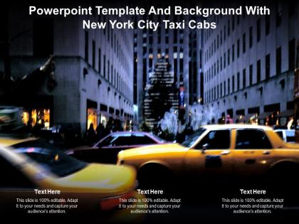 Powerpoint template and background with new york city taxi cabs