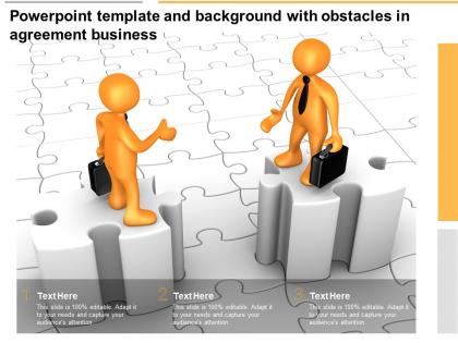 Powerpoint template and background with obstacles in agreement business