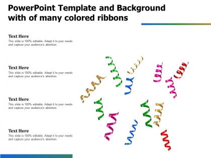 Powerpoint template and background with of many colored ribbons