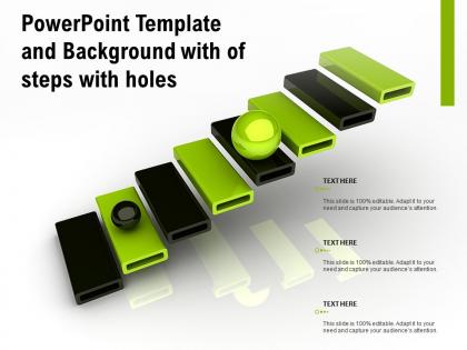 Powerpoint template and background with of steps with holes