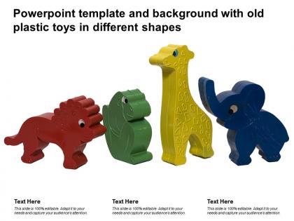 Powerpoint template and background with old plastic toys in different shapes