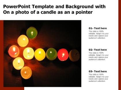 Powerpoint template and background with on a photo of a candle as an a pointer