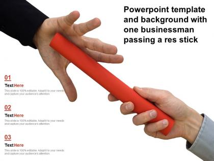 Powerpoint template and background with one businessman passing a res stick